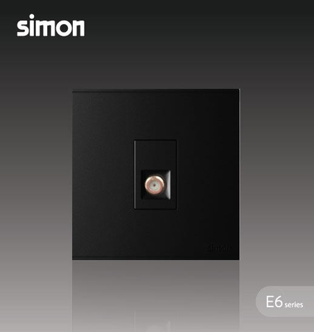 Simon E6 Bộ ổ cắm TV có chống nhiễu chuẩn F (Đen), 725114-26