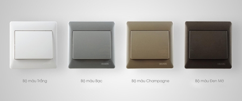 Bộ công tắc ba 2 chiều có đèn LED chuẩn vuông màu Bạc Simon 50 51032BD-73
