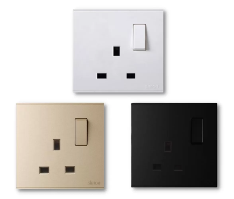 Bộ ổ cắm kiểu Anh 13A màu Sâm Panh (Champagne) Simon E6 721382-46