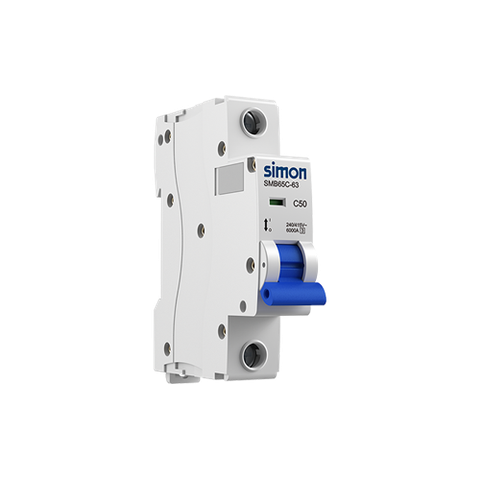 Aptomat dòng cắt 6000A 1P MCB 6k 1P 25A Simon SMB65C-63C25