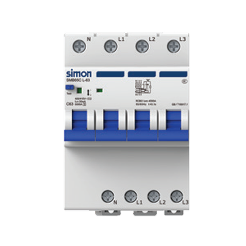 Aptomat chống giật 30mA 6000A 4P RCBO 6k 4P 63A Simon SMB65CL-63C63/4
