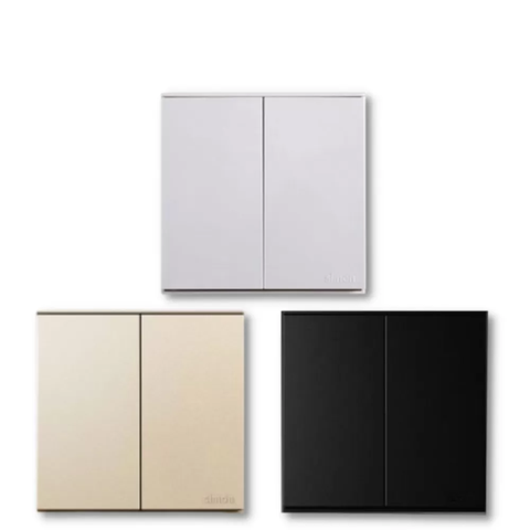 Bộ nút nhấn công tắc đôi (công tắc nhấn nhả thông minh) màu Xám (Grey) Simon E6 721021F-61