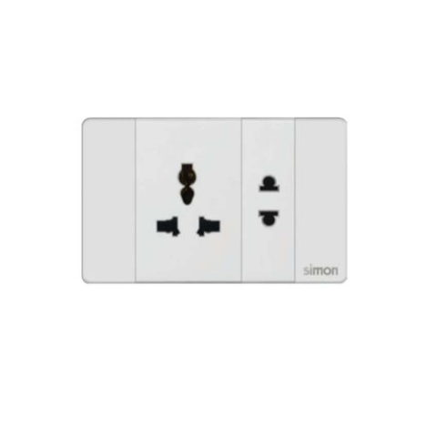 Simon K9 - Bộ ổ cắm đơn 3 chấu đa năng L + ổ cắm đơn 2 chấu 594080