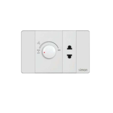 Simon K9 - Bộ chiết áp quạt + ổ cắm đơn 2 chấu 59E201