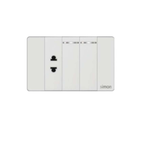 Simon K9 - Bộ ổ đơn 2 chấu + 2 công tắc đơn 2 chiều S 594100