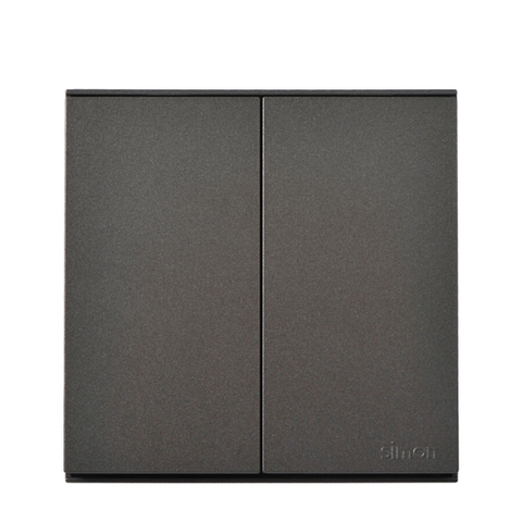 Bộ công tắc đôi, hai chiều có đèn LED mặt vuông màu trắng Simon E6 721024