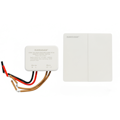 Công Tắc Điều Khiển Từ Xa Không Dây (Nút Nhấn Không Cần PIN) KAWASAN 2 kênh 2 nút nhấn C2K – R2K