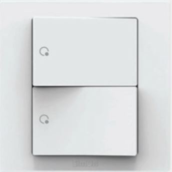  Bộ công tắc đôi 1 chiều 16AX chuẩn vuông màu trắng Simon S5 S5121