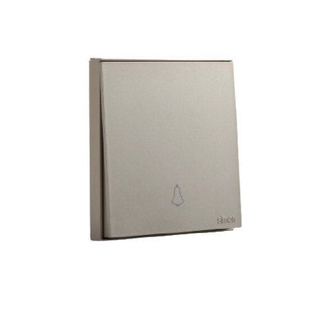 Bộ công tắc nút nhấn chuông cửa mặt vuông màu Sâm Panh (Champagne) Simon E6 726301-46