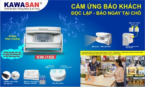 CẢM ỨNG BÁO KHÁCH KHÔNG DÂY tại chỗ KAwasan KW-I16B