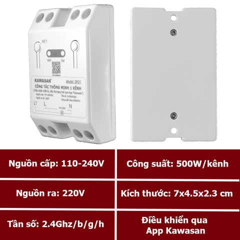 Công Tắc Wifi Thông Minh 1 Kênh Kawasan SK01