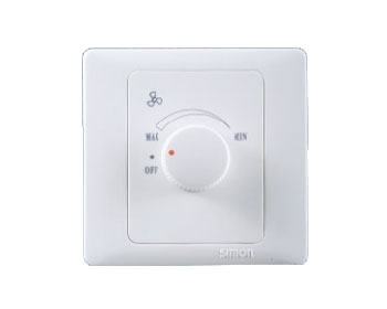 Bộ Chiết áp quạt công suất 200W chuẩn vuông màu trắng Simon 50 45E201