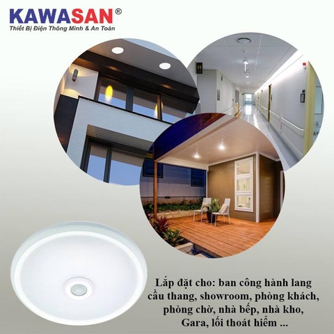 Đèn Cảm Ứng Hồng Ngoại Ốp Trần Kawasan 323B-16W
