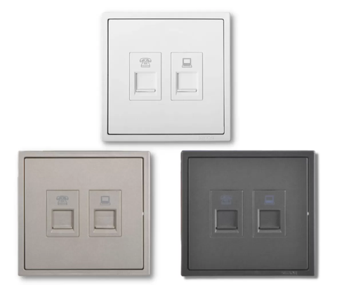 Module ổ cắm điện thoại và mạng(Cat6) màu sâm panh Simon i7 705229-46