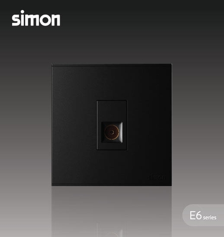 Simon E6 Bộ ổ cắm TV đơn (Đen), 725111-26