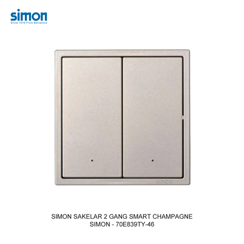  Smart TY cloud- Công tắc đôi màu Sâm Panh Simon 70E839TY-46