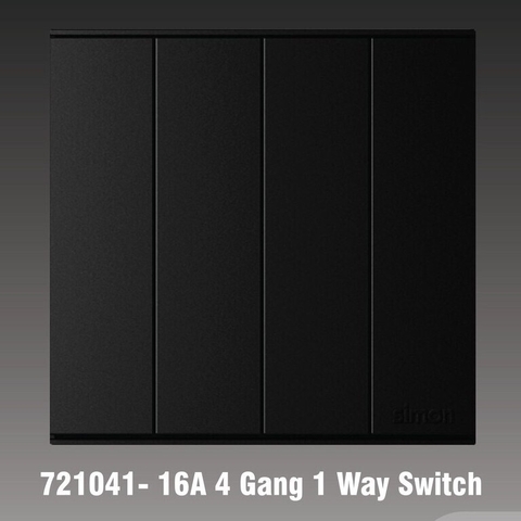 Simon E6 Bộ công tắc bốn, một chiều (Đen), 721041-26