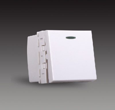 Công tắc đơn 2 chiều có dải phản quang (M module) màu trắng Simon 51A H22