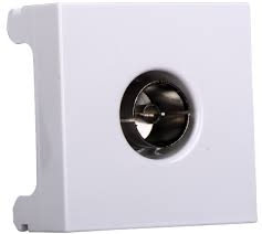 Ổ cắm TV, kích thước chuẩn 9,52mm, kết nối trực tiếp(M module) màu trắng Simon 51A H51