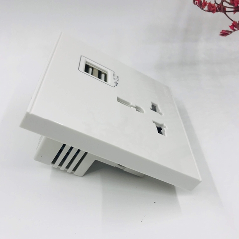 Bộ Ổ cắm đơn đa tiêu chuẩn 10A có cổng sạc USB màu Xám (Grey) 72E725-61