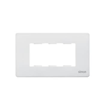 Mặt 3 lỗ size S lắp ngang có gân viền (Trắng) Simon KV1 K1903