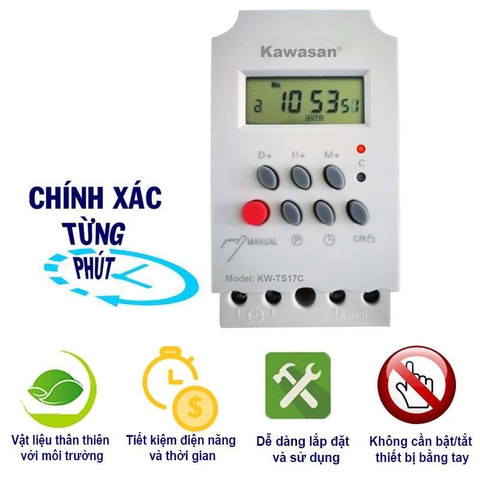 Công Tắc Hẹn Giờ Kỹ Thuật KAwasan Số TS17C