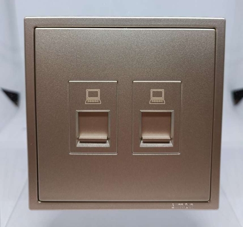 Module ổ cắm mạng đôi (Cat6) màu sâm panh Simon i7 705228-46