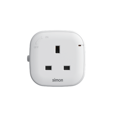 Ổ cắm đơn 3 chấu kiểu Anh 13A vuông màu trắng Simon Track Socket Simon MTS1381
