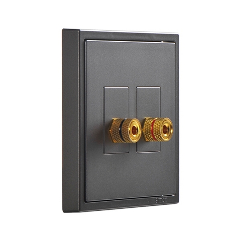 Module ổ cắm loa đơn màu xám Simon i7 705401-61