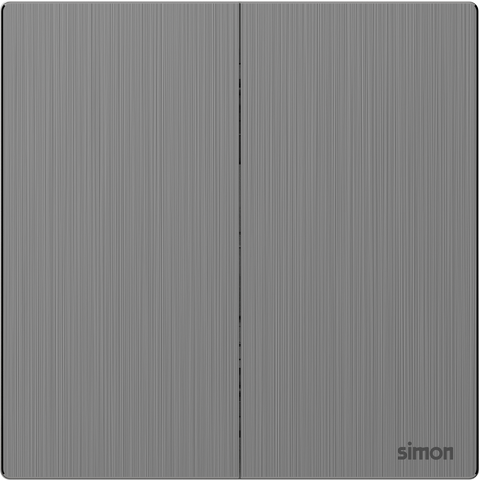 M7 Metal- Bộ công tắc đôi 1 chiều (Brushed Grey) Simon M7 661021M-2B
