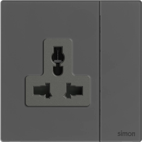M7 Gem- Bộ ổ cắm 3 chấu đa năng + công tắc (13A 250V) (Diamond Grey) Simon M7 661089G-4D