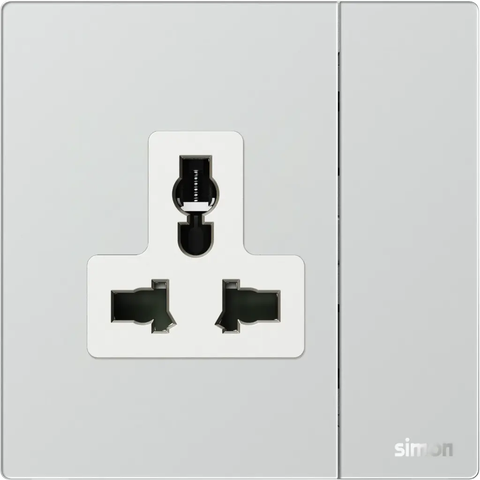 M7 Gem- Bộ ổ cắm 3 chấu đa năng + công tắc (13A 250V) (Diamond Sliver) Simon M7 661089G-4E