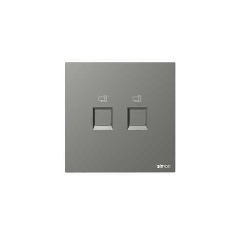 M7 AIR- Bộ ổ cắm mạng Cat6 đôi (Platinum Grey) Simon M7 665228-6Q