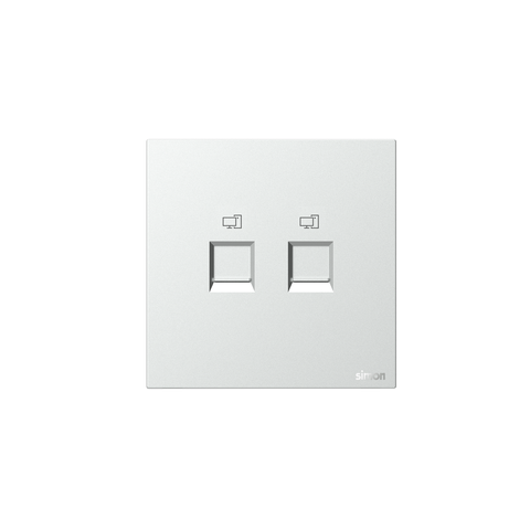 M7 AIR- Bộ ổ cắm mạng Cat6 đôi (Platinum Sliver) Simon M7 665228-6R
