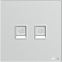 M7 Gem- Bộ ổ cắm mạng Cat6 đôi (Diamond Sliver) Simon M7 665228G-4E