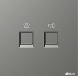 M7 AIR- Bộ ổ cắm điện thoại + mạng Cat6 (Platinum Grey) Simon M7 665229-6Q