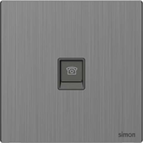 M7 Metal- Bộ ổ cắm điện thoại + mạng Cat6 (Brushed Grey) Simon M7 665229M-2B