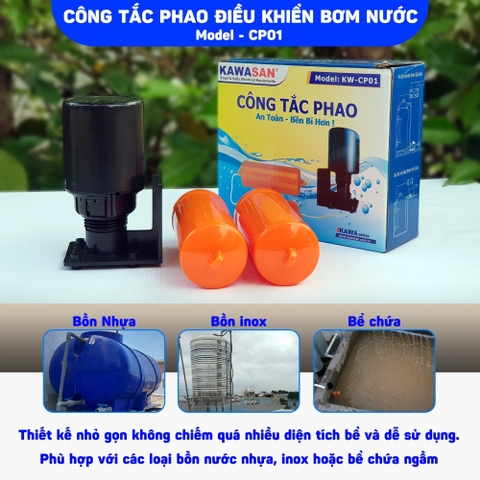 Công Tắc Phao Điều Khiển Bơm Nước Kawasan CP01