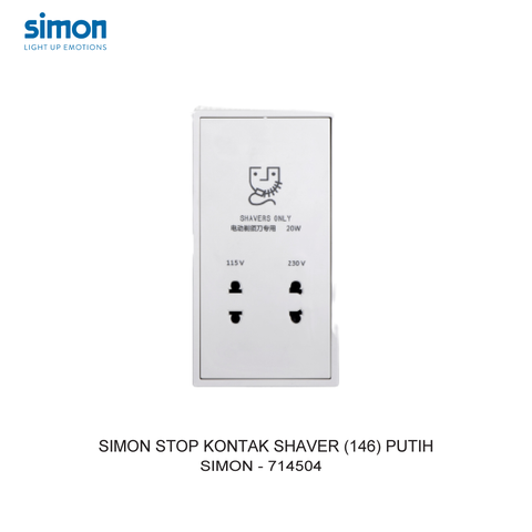 Module bộ ổ cắm dao cạo râu màu trắng Simon i7 714504