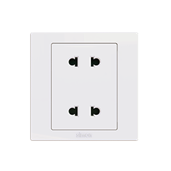  Bộ Ổ Cắm Đôi 2 Chấu 16A chuẩn vuông màu trắng Simon S5 S5511