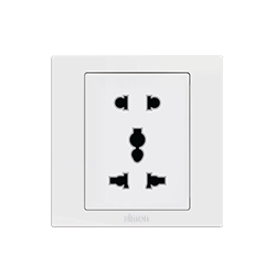  Bộ Ổ Cắm 2 Chấu 16A + 3 Chấu Đa Năng 10A chuẩn vuông màu trắng Simon S5 S5513