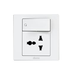  Bộ Ổ cắm 3 chấu đa năng 10A + hạt công tắc 16A chuẩn vuông màu trắng Simon S5 S5540