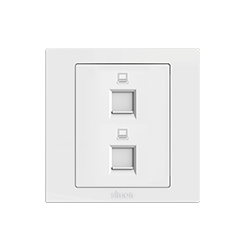  Bộ Ổ cắm mạng đôi CAT6 chuẩn vuông màu trắng Simon S5 S5811