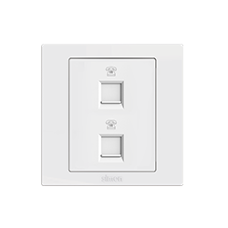  Bộ Ổ cắm điện thoại  đôi chuẩn vuông màu trắng Simon S5 S5822