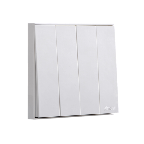 Bộ nút nhấn công tắc bốn (công tắc nhấn nhả thông minh) màu Xám (Grey) Simon E6 721041F-61