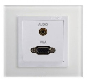 Module ổ cắm kết nối tai nghe VGA 3.5 màu trắng Simon V8 80495
