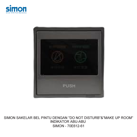 Module nút nhấn chuông hiển thị không làm phiền và mời dọn phòng màu xám Simon i7, S6 70E612-61