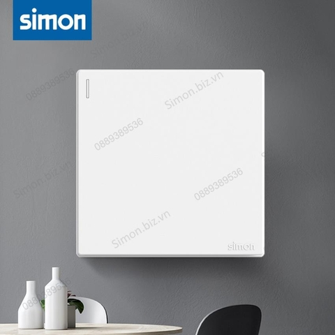 Bộ Công tắc đơn, 2 chiều mặt vuông màu trắng cao cấp Simon S6 581012