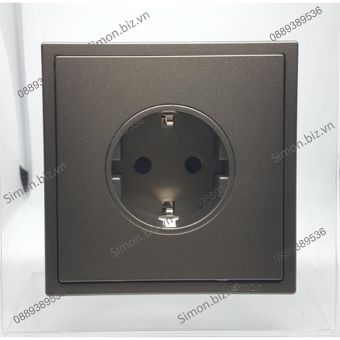 Module ổ cắm đơn schuko 16A có chân tiếp địa màu xám Simon i7 701687-61