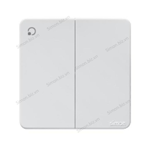 Bộ công tắc đôi 1 chiều Simon K3 màu trắng chuẩn đế vuông 571021